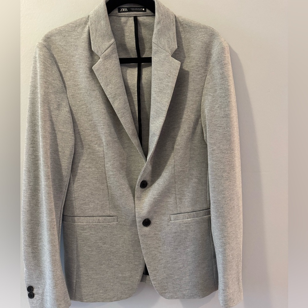 Zara Light Gray Two-Button Blazer - image 1